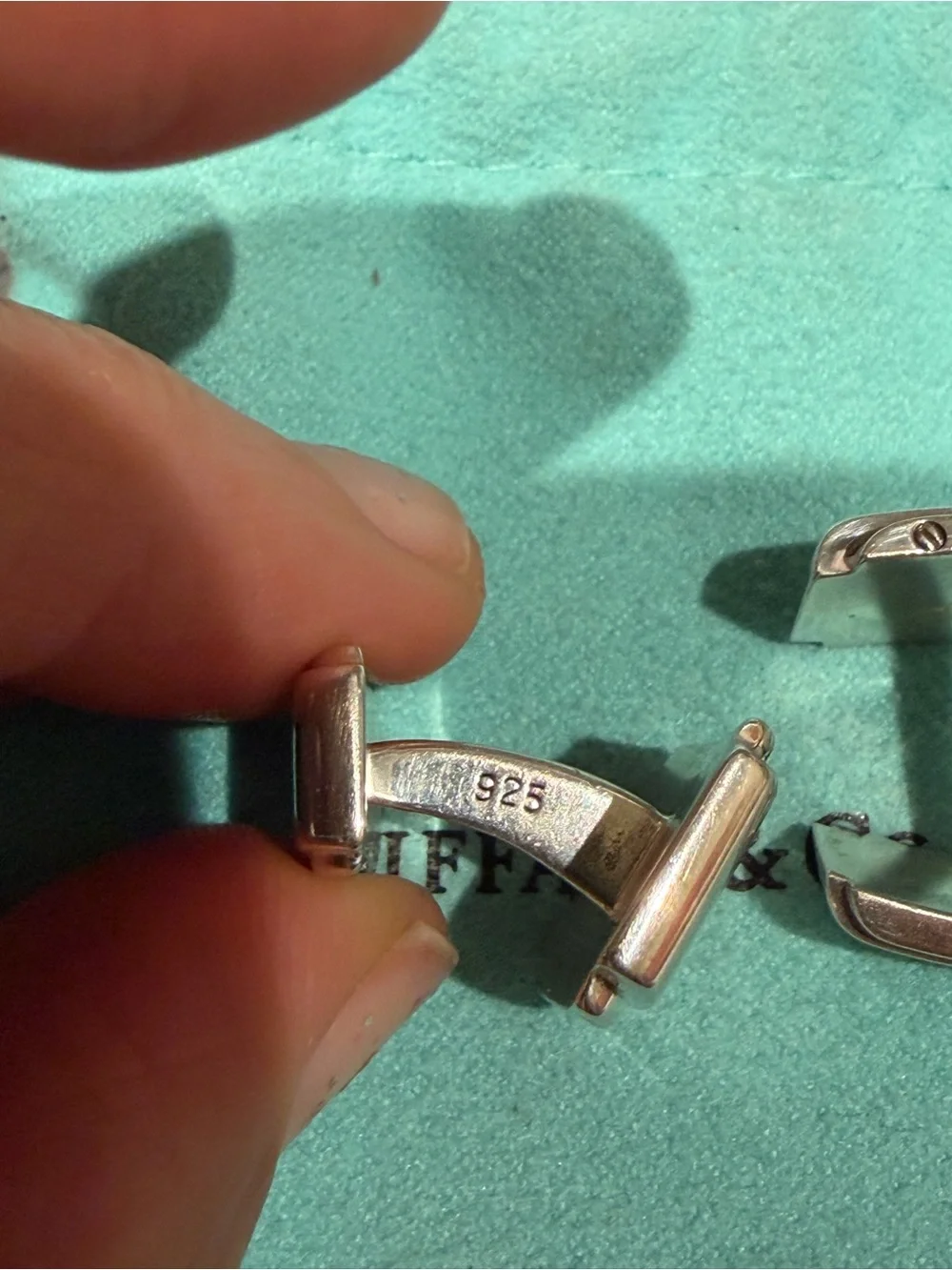 Tiffany & Co. Silver Metropolis Cuff Links w Tiffany Pouch - Graduation, Fathers
